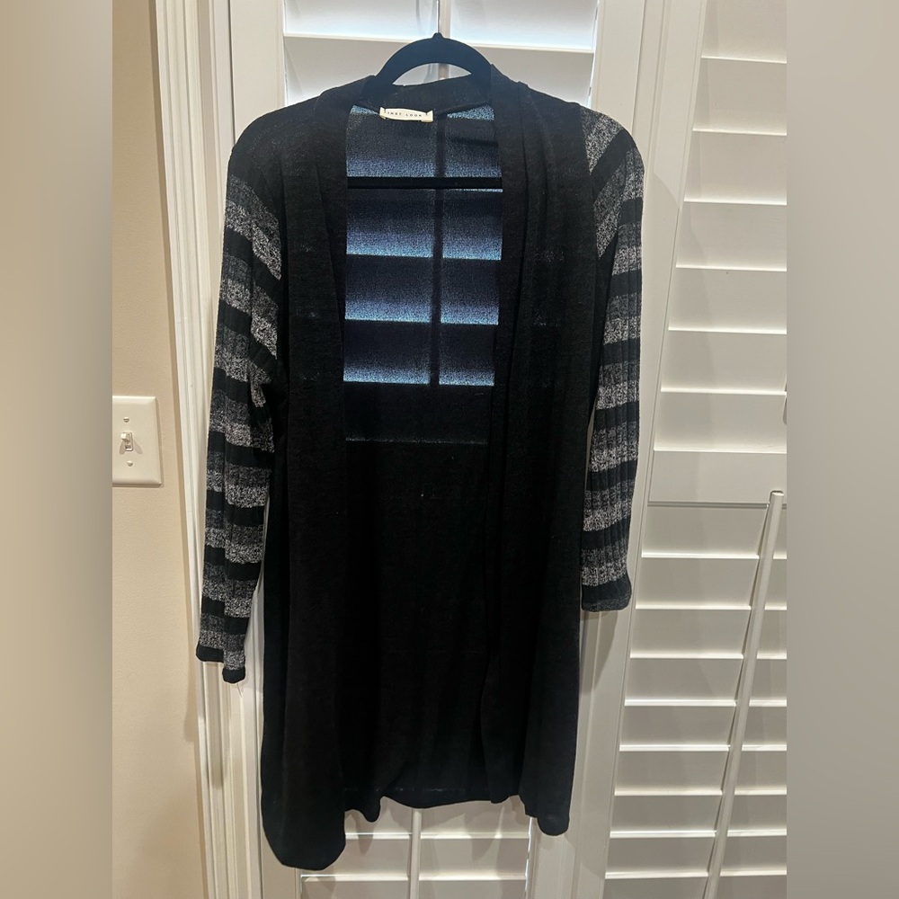 First Looks Black and Grey Knit Cardigan